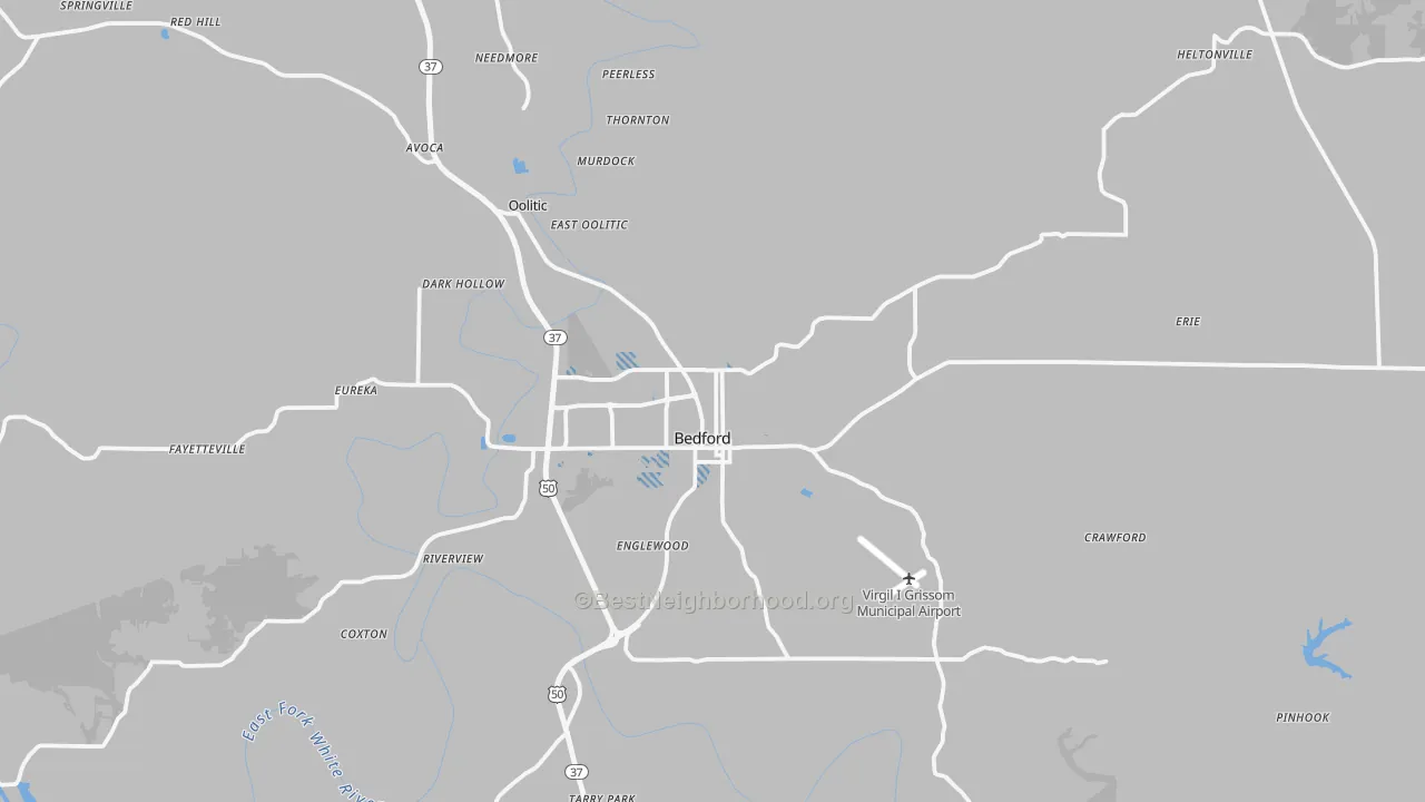 Transit Grade map of 47421, IN