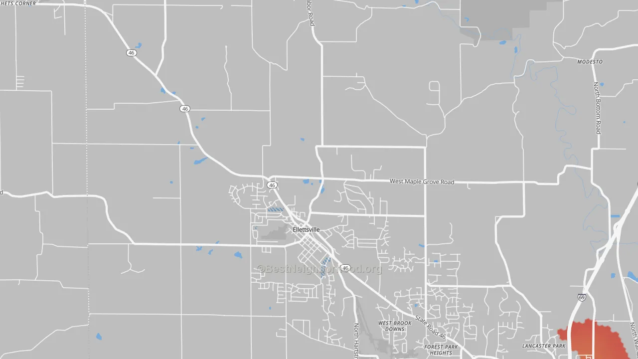 Transit Grade map of 47429, IN