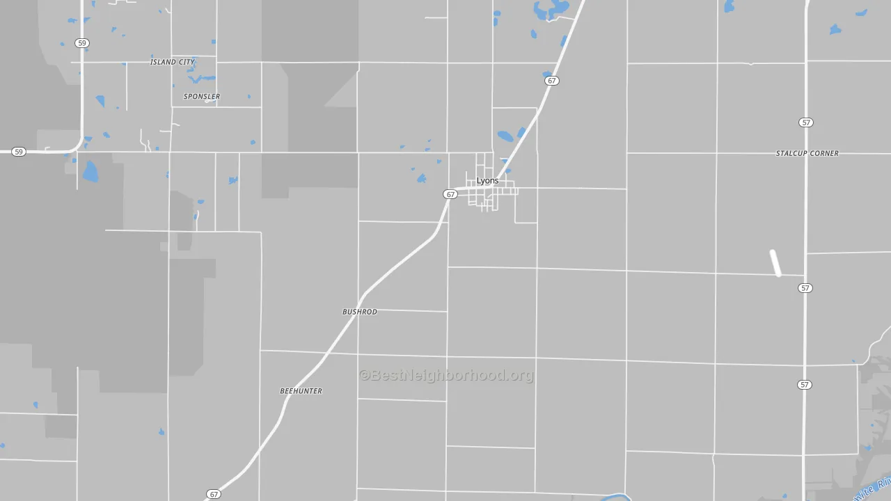 Transit Grade map of 47443, IN