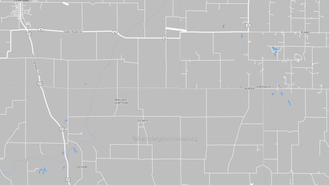 Transit Grade map of 47456, IN