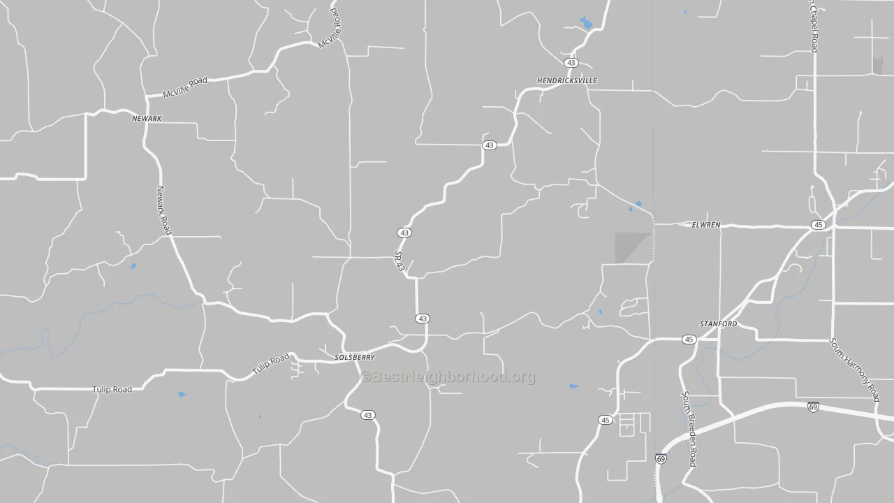 Transit Grade map of 47459, IN