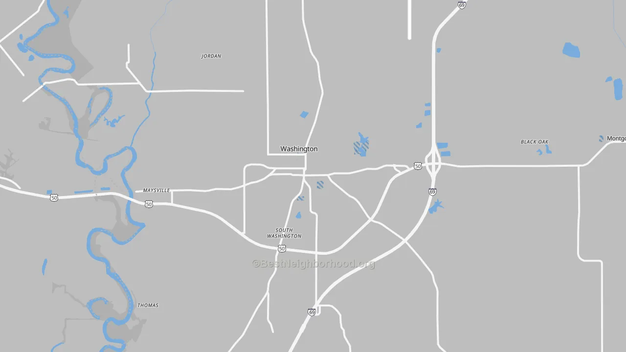 Transit Grade map of 47501, IN