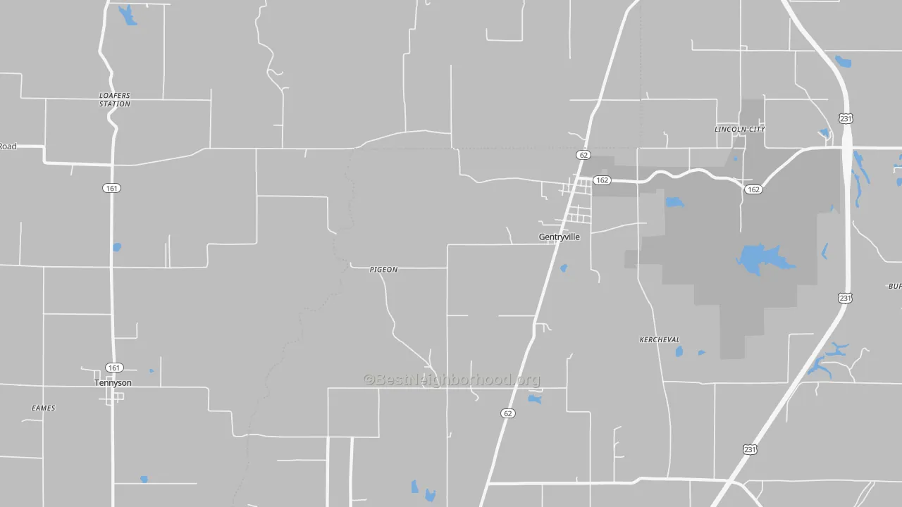 Transit Grade map of 47537, IN