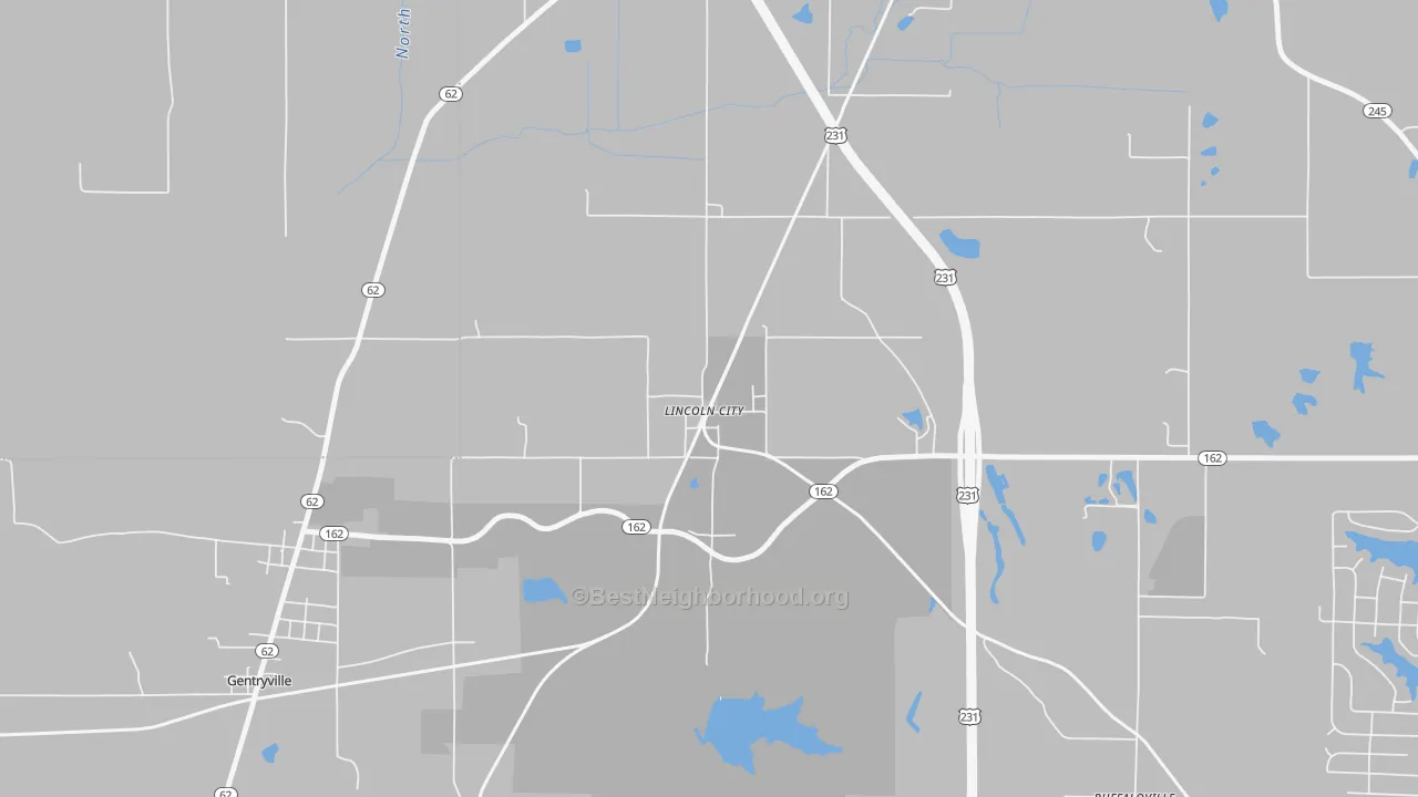 Transit Grade map of 47552, IN