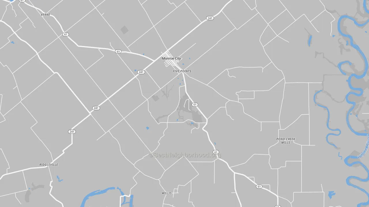Transit Grade map of 47557, IN