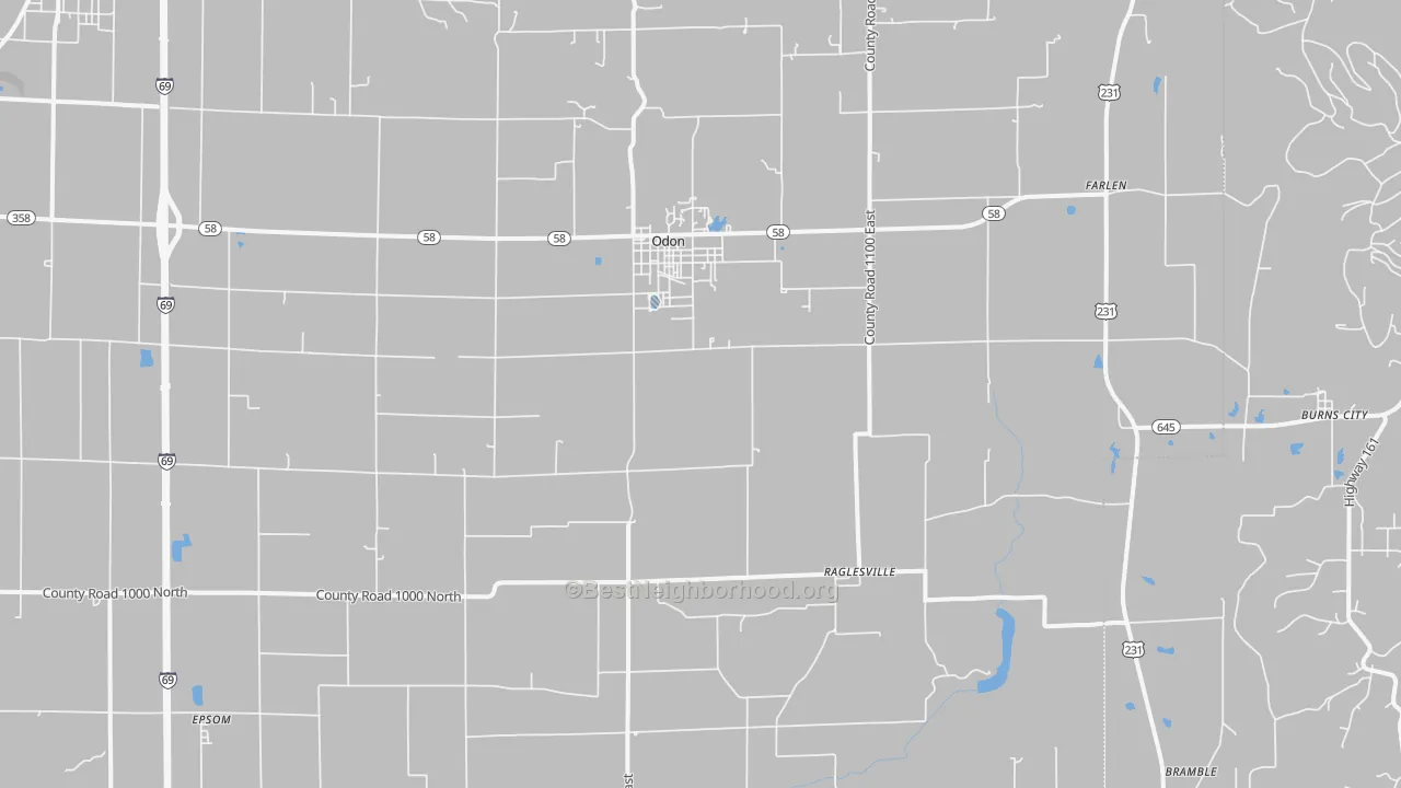 Transit Grade map of 47562, IN