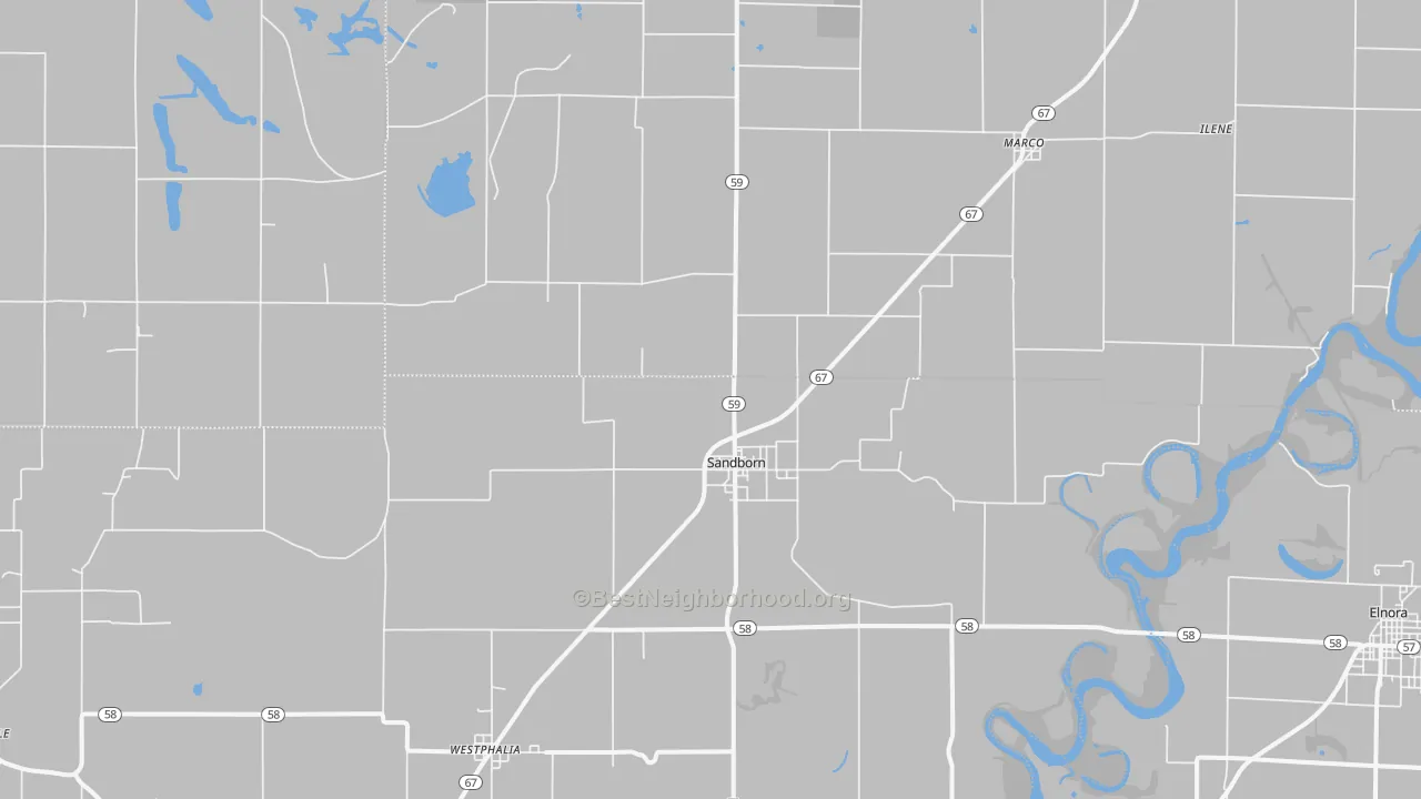 Transit Grade map of 47578, IN