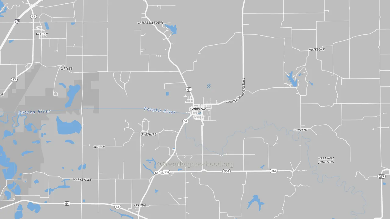 Transit Grade map of 47598, IN