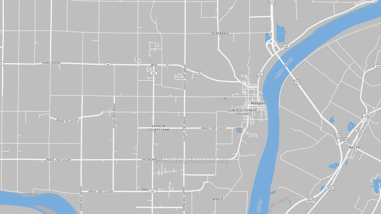 Transit Grade map of 47635, IN