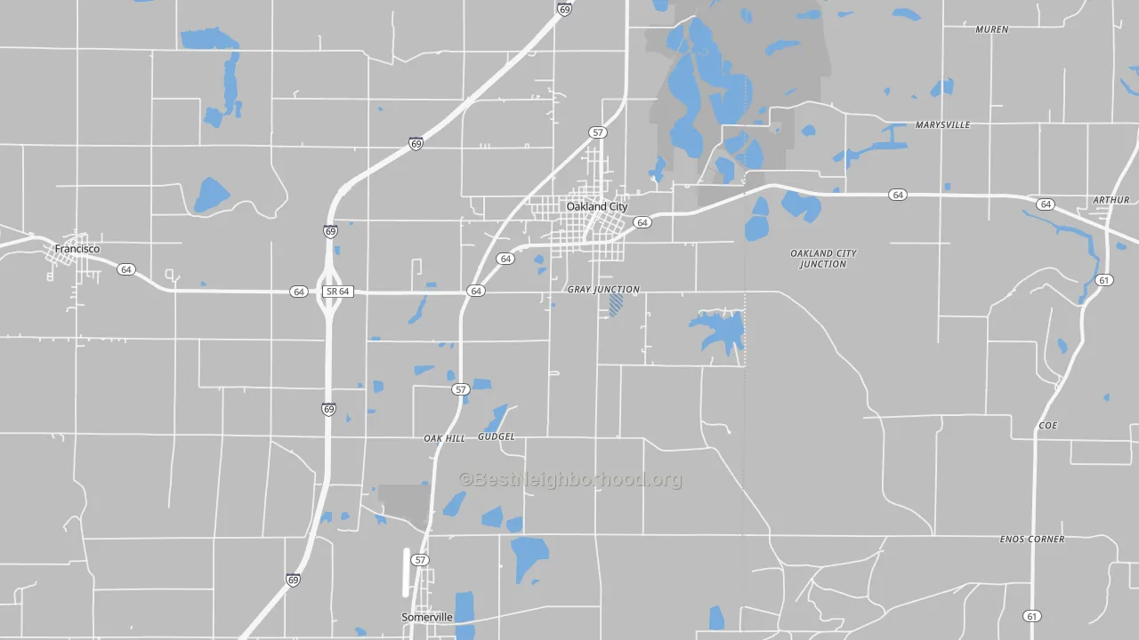 Transit Grade map of 47660, IN