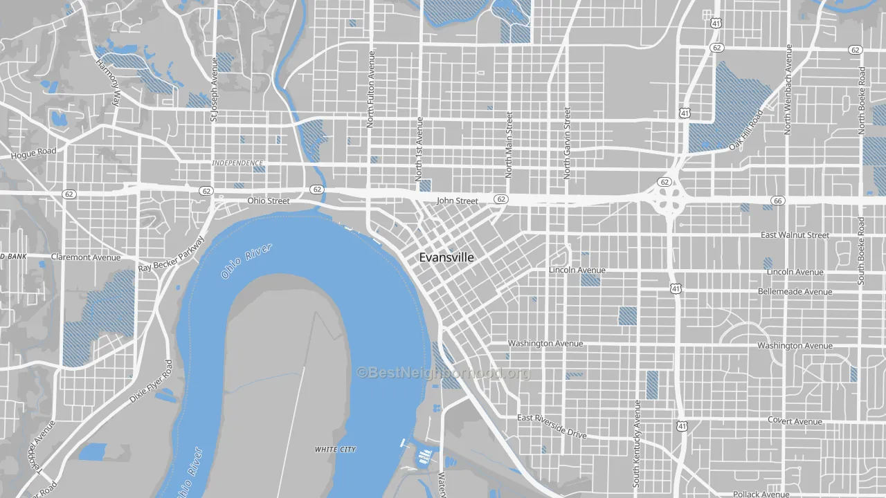 Transit Grade map of 47708, IN