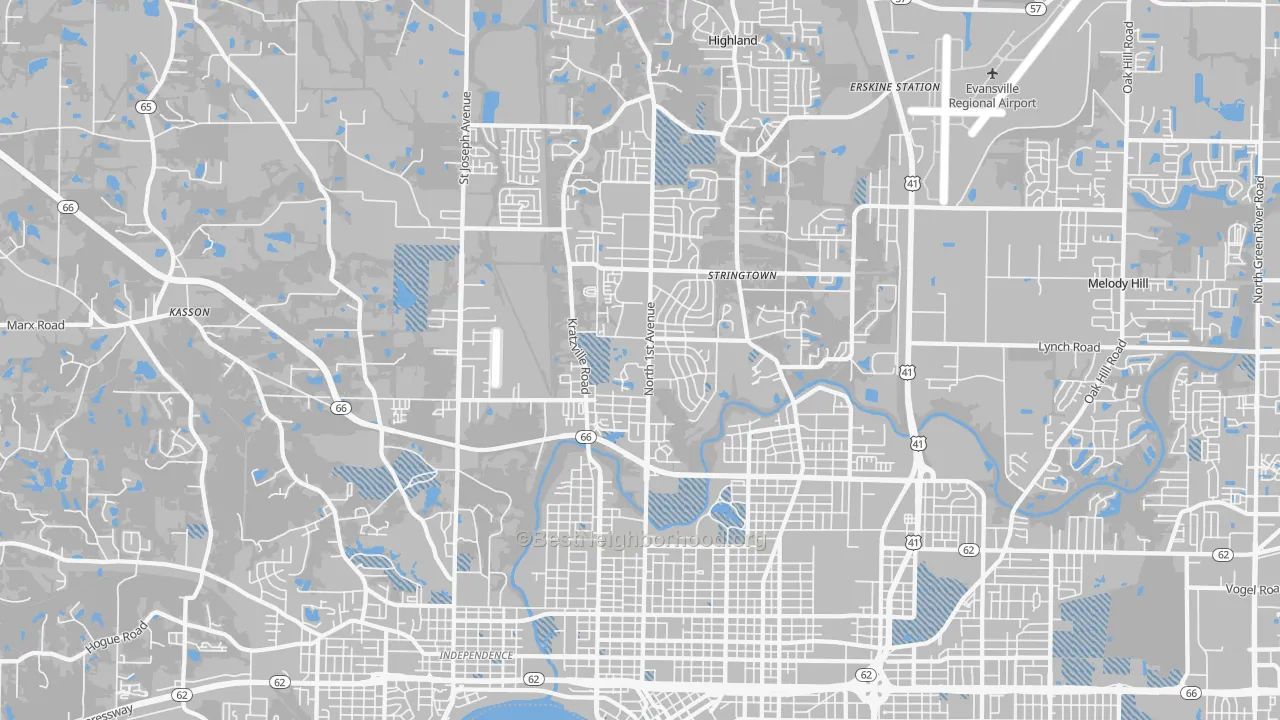 Transit Grade map of 47710, IN