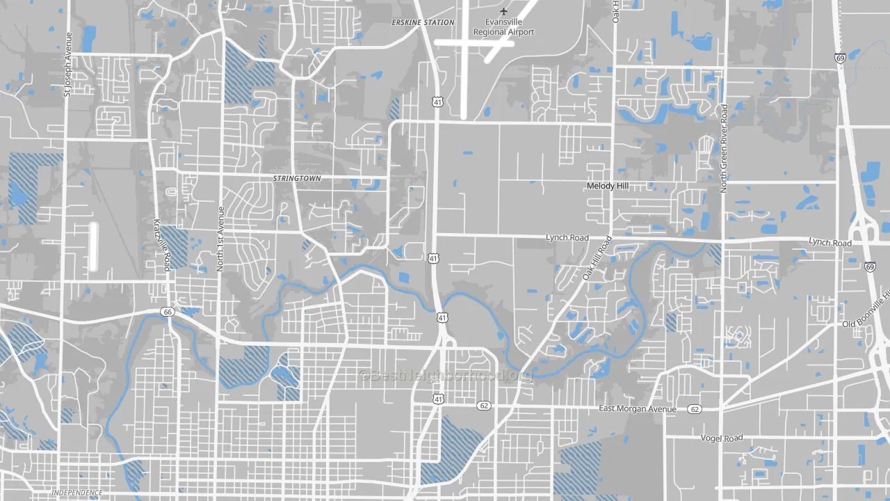 Transit Grade map of 47711, IN