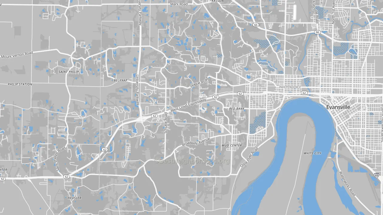 Transit Grade map of 47712, IN
