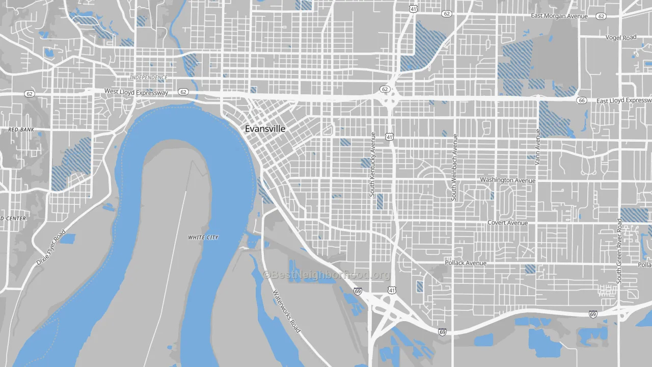 Transit Grade map of 47713, IN