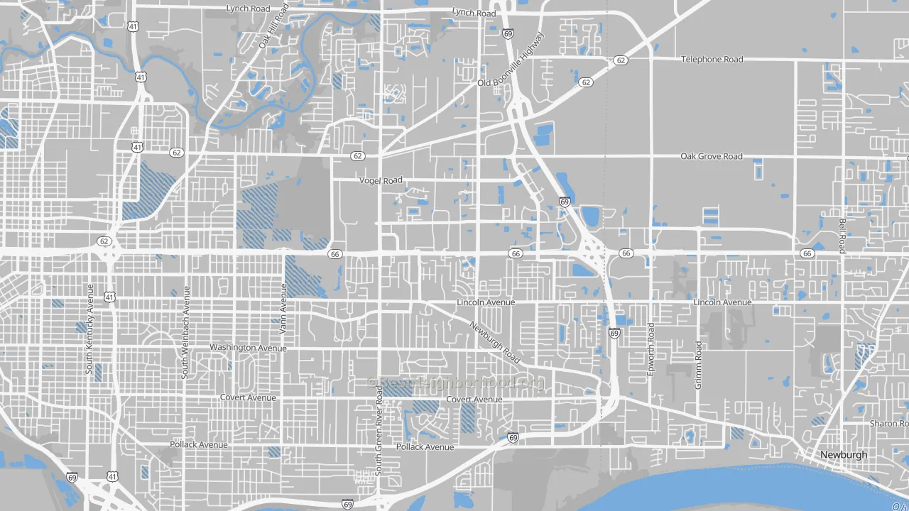 Transit Grade map of 47715, IN