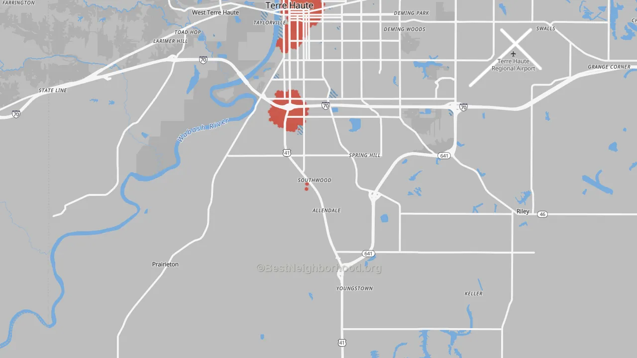 Transit Grade map of 47802, IN