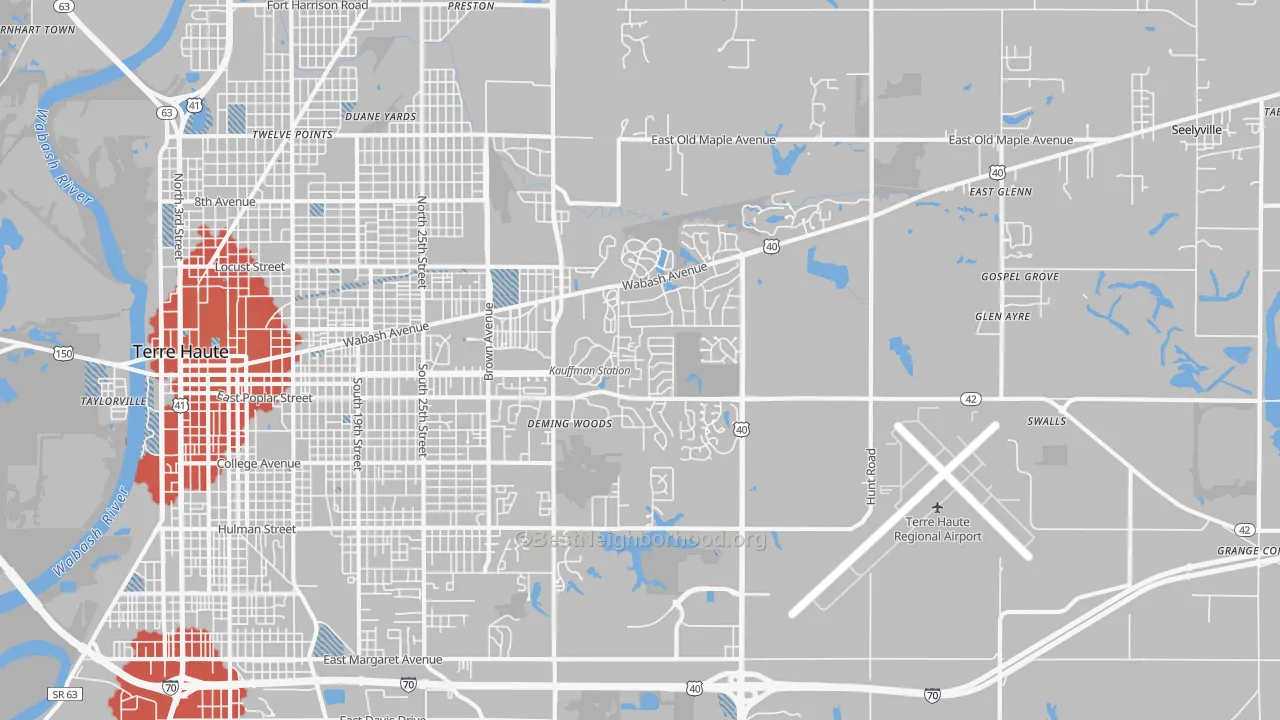 Transit Grade map of 47803, IN