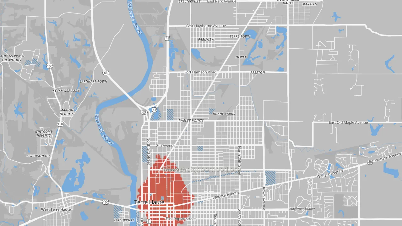 Transit Grade map of 47804, IN
