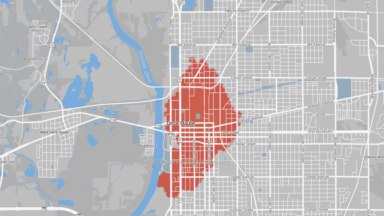 Transit Grade map of 47809, IN