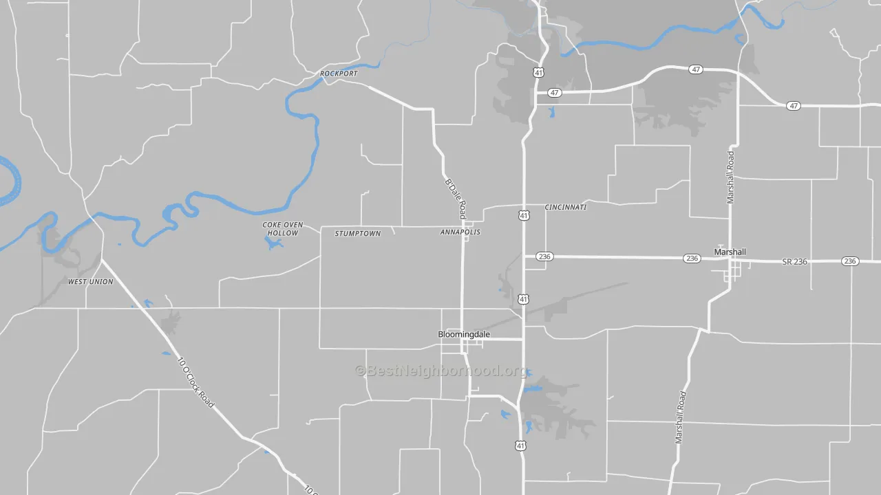 Transit Grade map of 47832, IN
