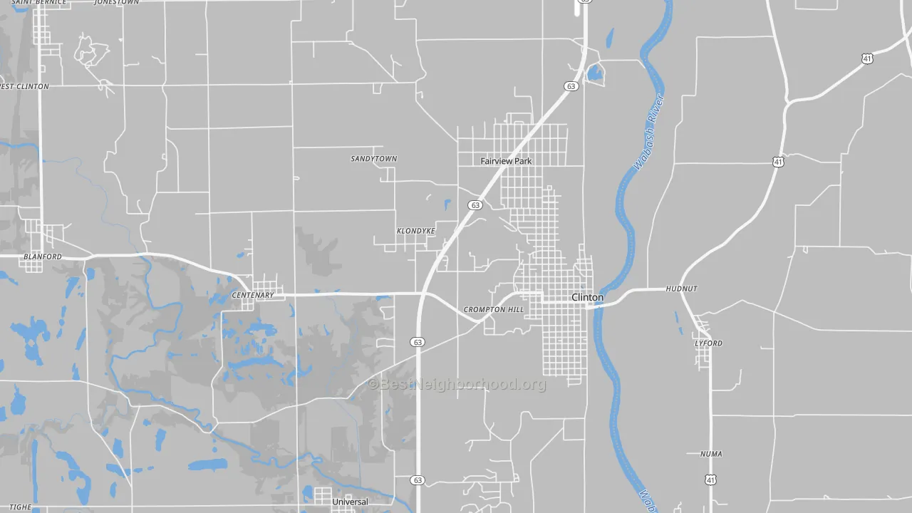 Transit Grade map of 47842, IN