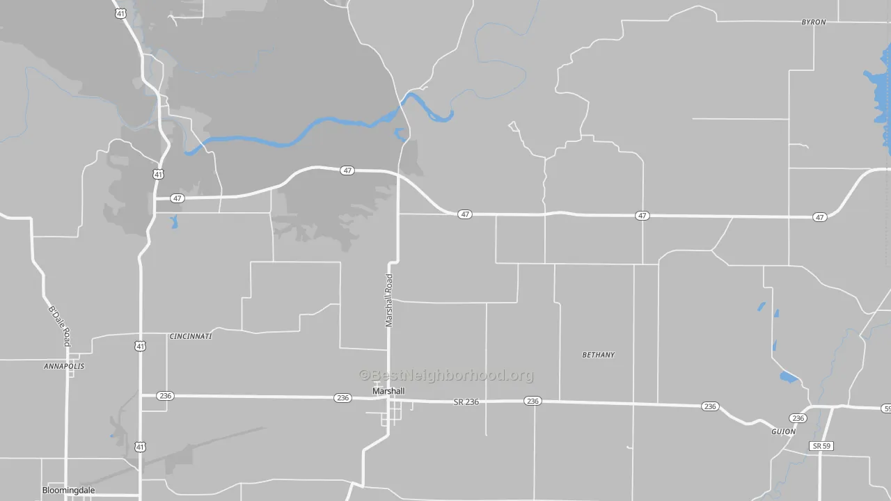Transit Grade map of 47859, IN