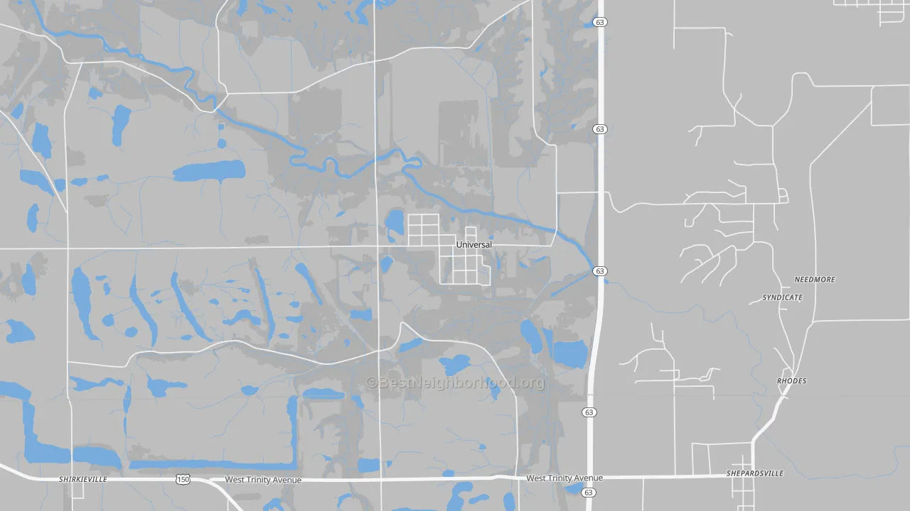 Transit Grade map of 47884, IN