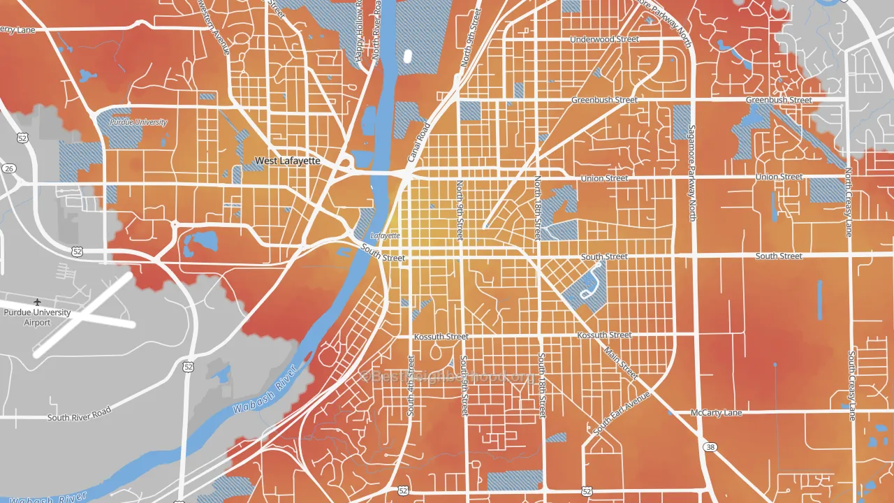 Transit Grade map of 47901, IN