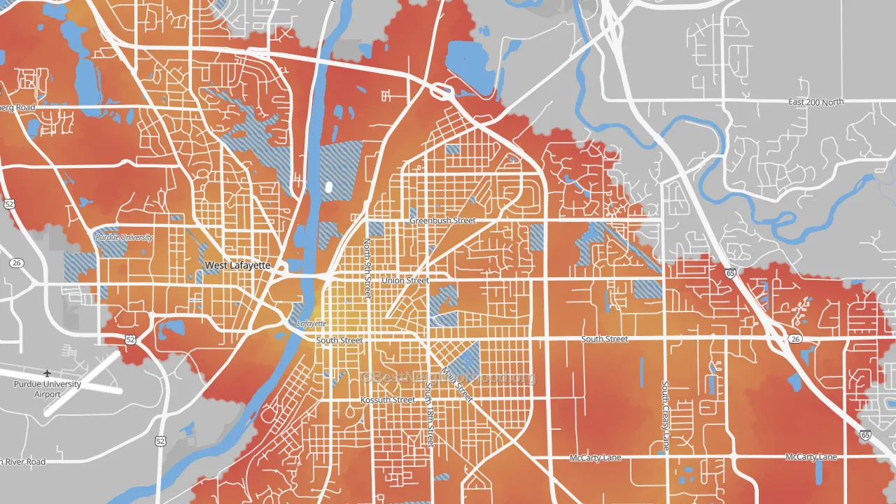 Transit Grade map of 47904, IN