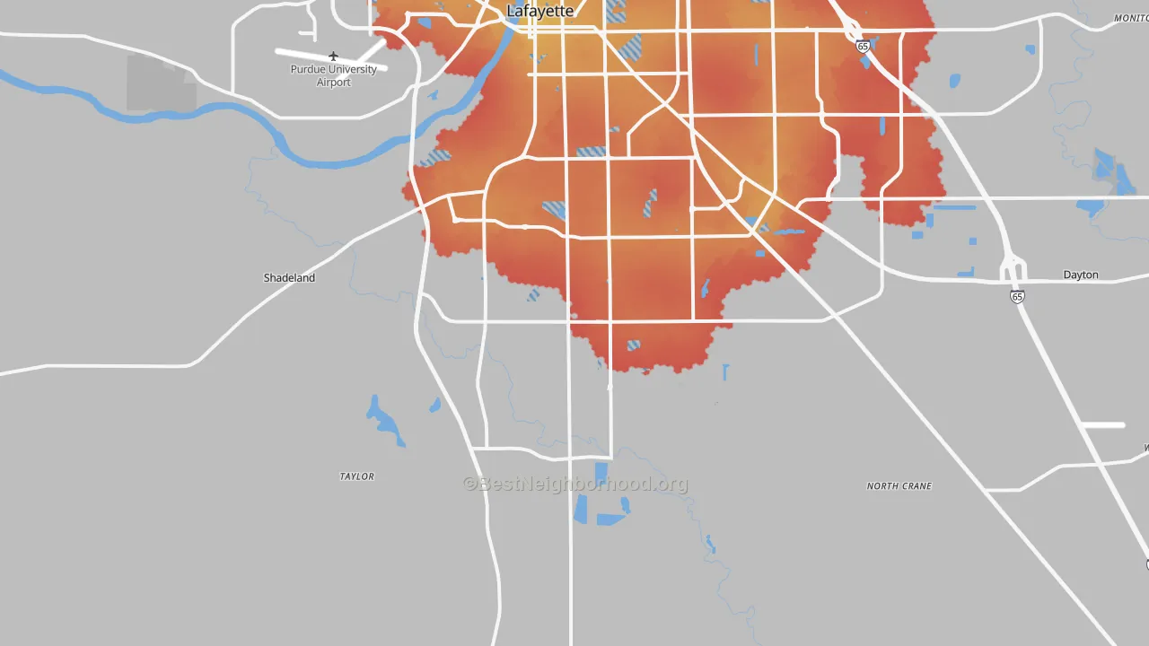 Transit Grade map of 47909, IN