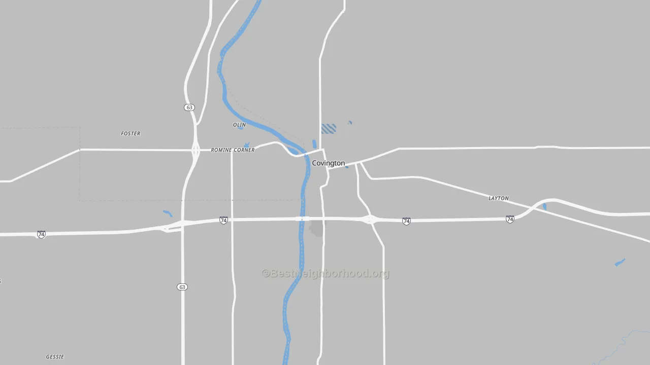 Transit Grade map of 47932, IN
