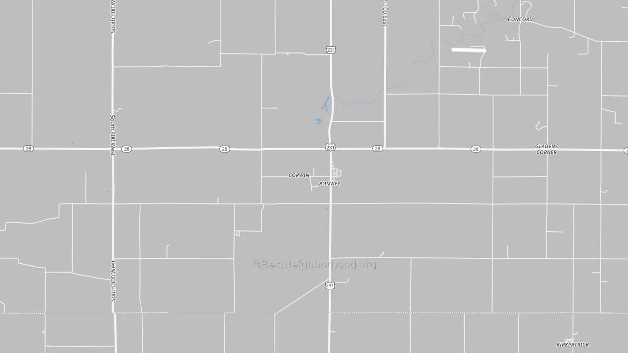 Transit Grade map of 47981, IN