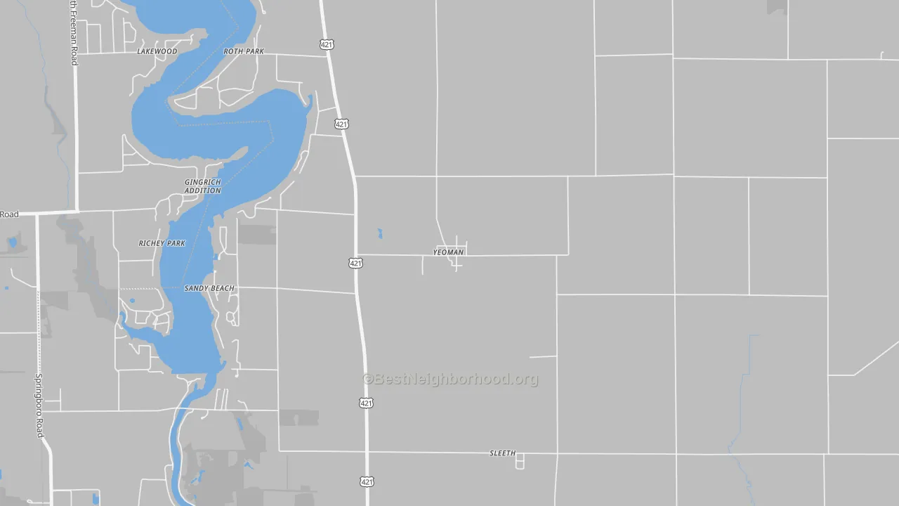 Transit Grade map of 47997, IN