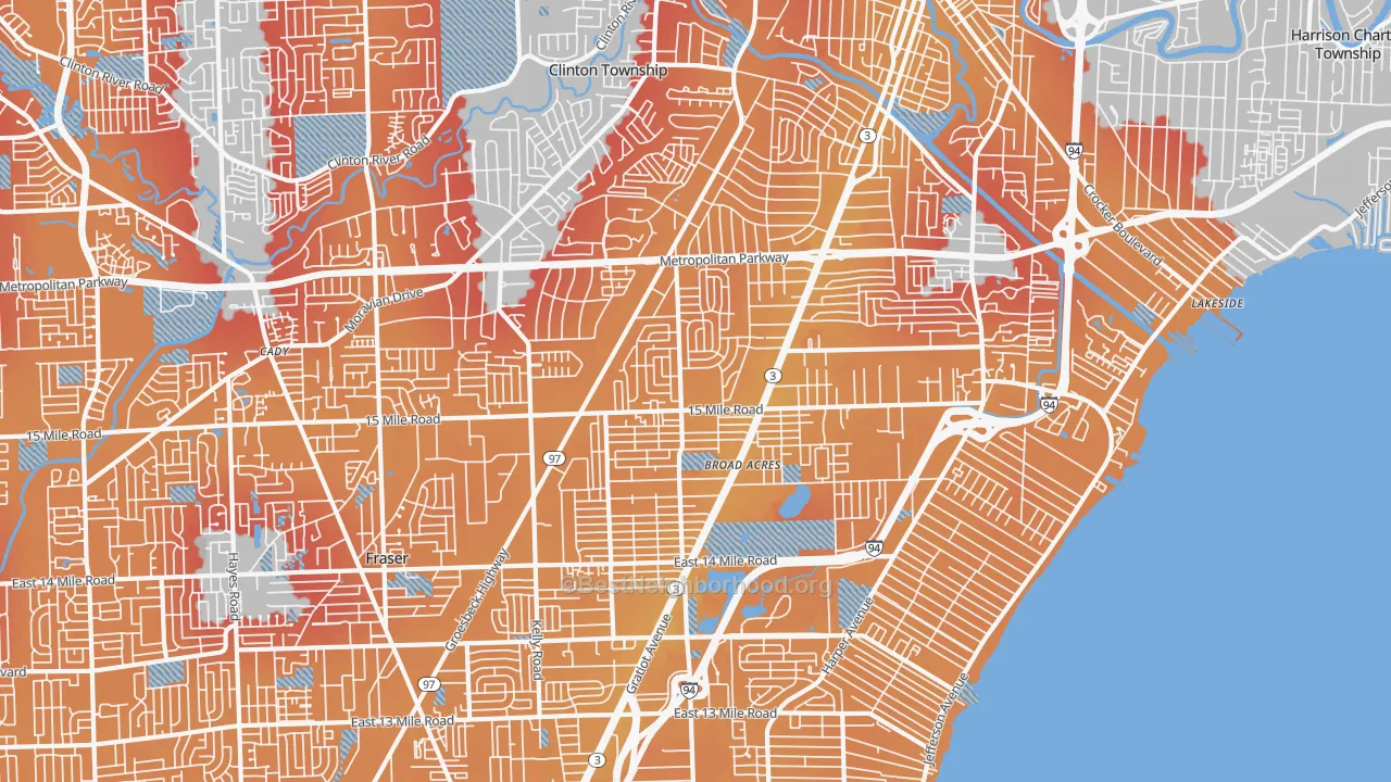 Transit Grade map of 48035, MI