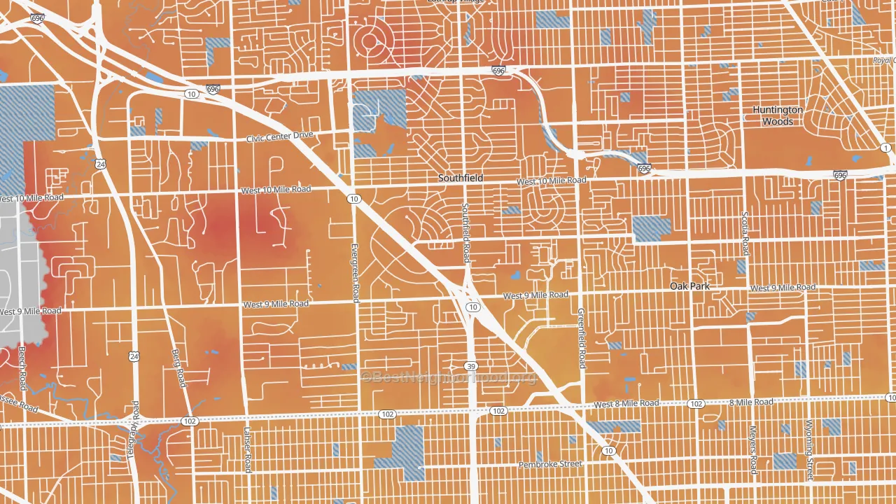 Transit Grade map of 48075, MI