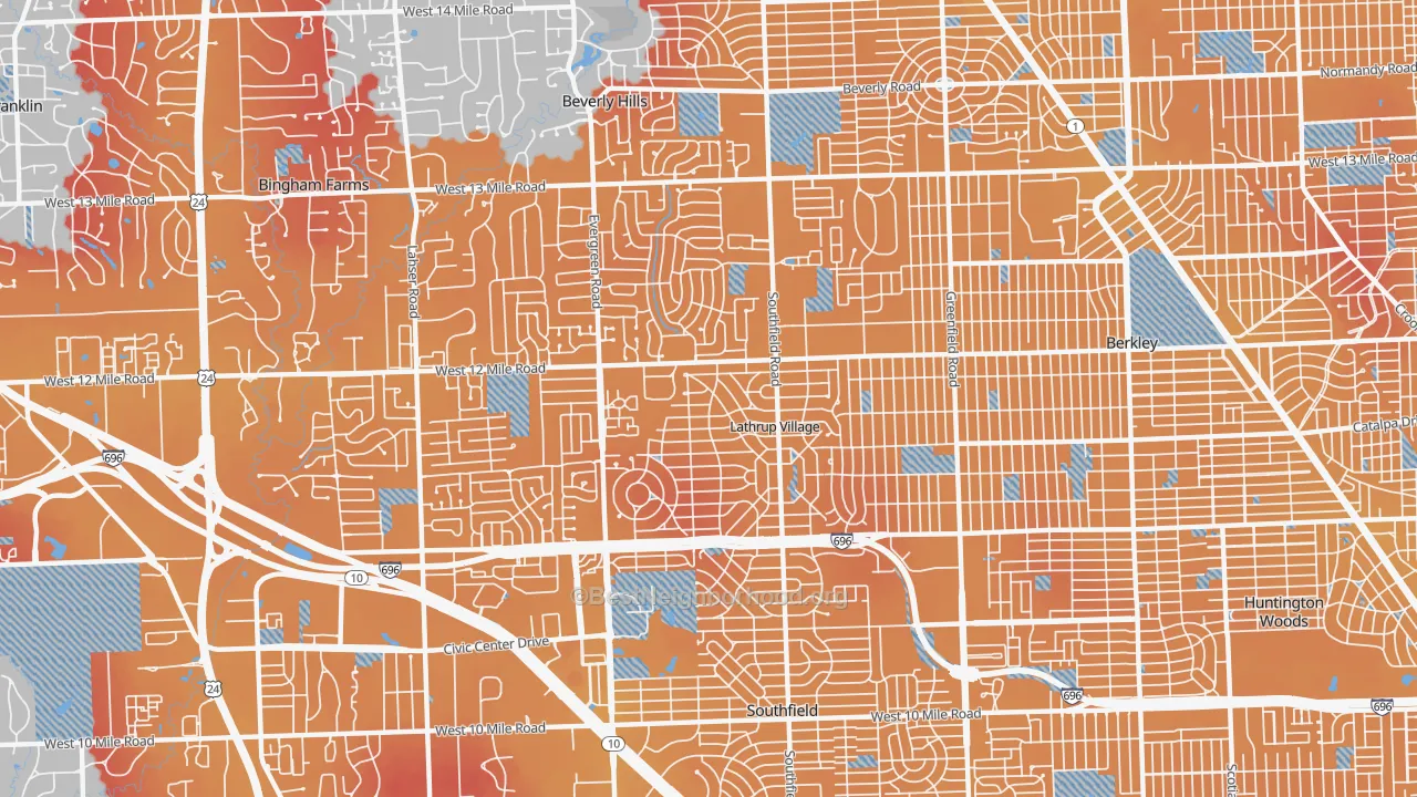 Transit Grade map of 48076, MI