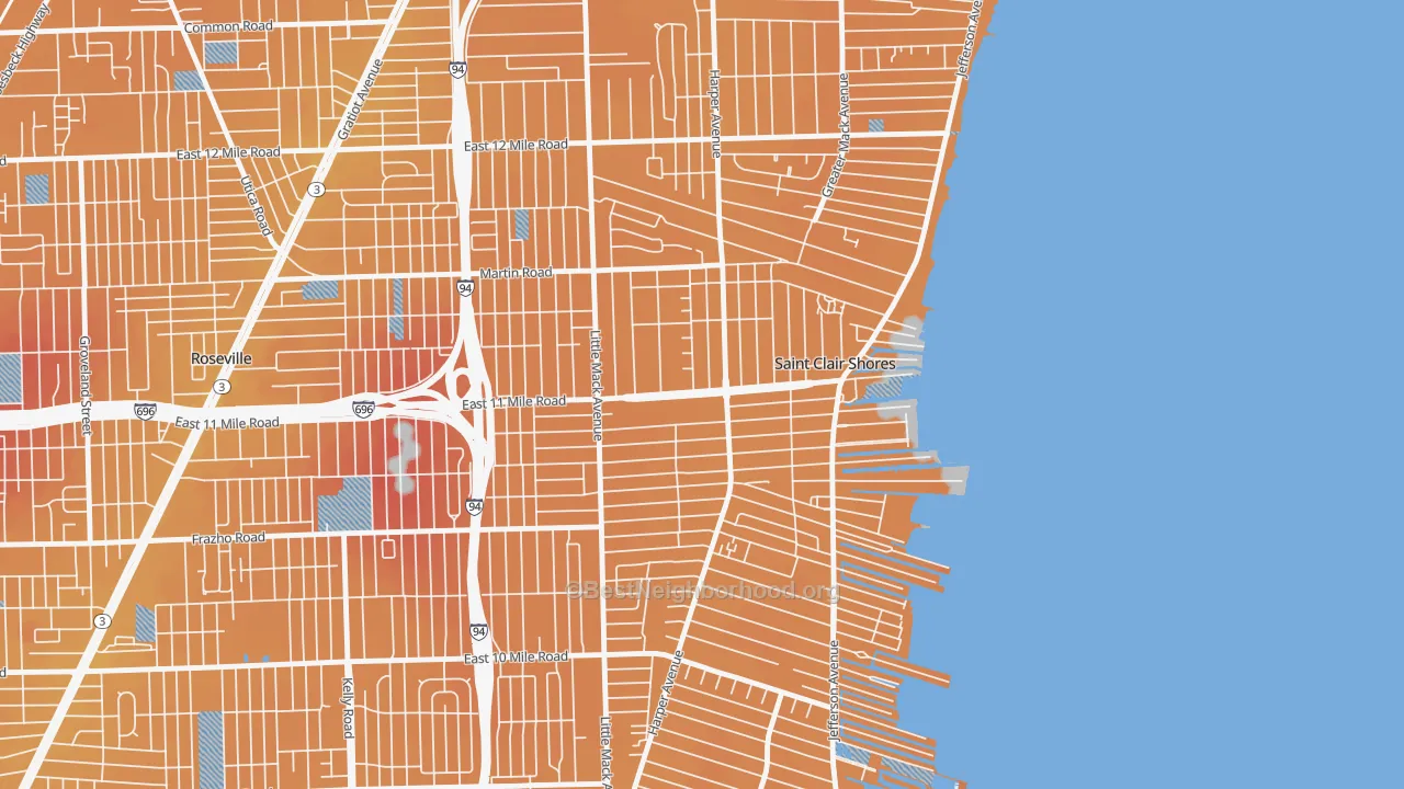 Transit Grade map of 48081, MI