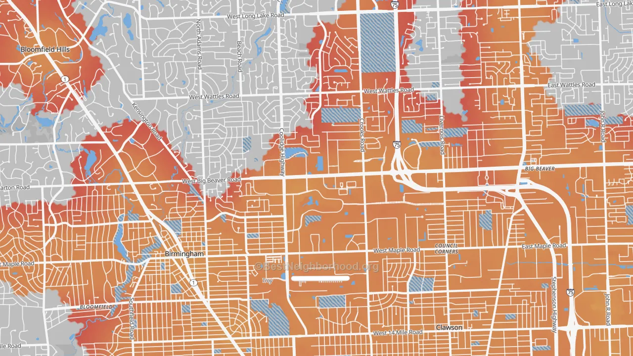 Transit Grade map of 48084, MI
