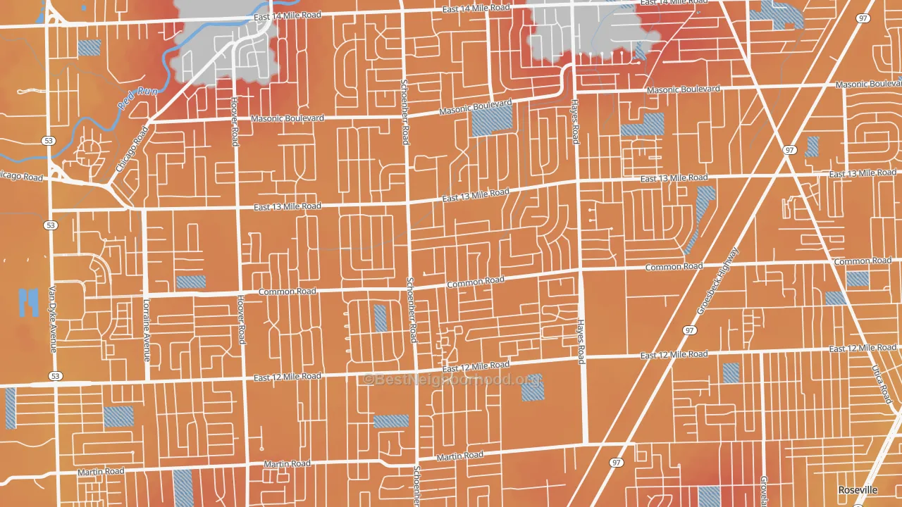 Transit Grade map of 48088, MI