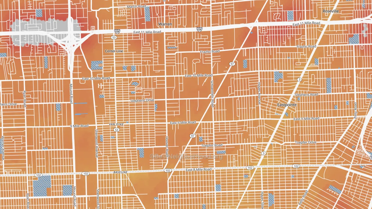 Transit Grade map of 48089, MI