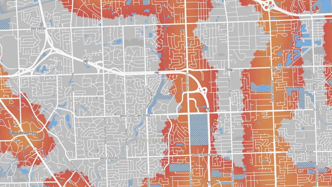 Transit Grade map of 48098, MI
