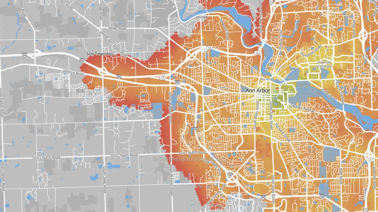 Transit Grade map of 48103, MI