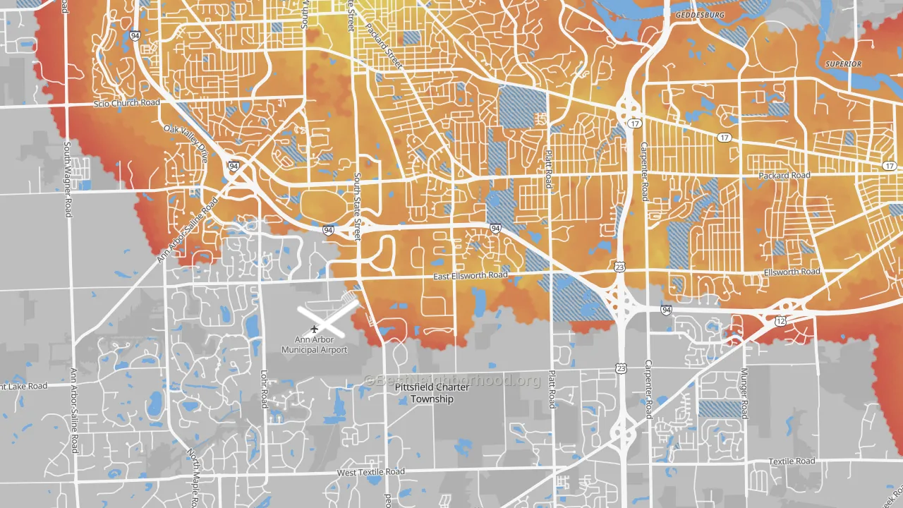 Transit Grade map of 48108, MI