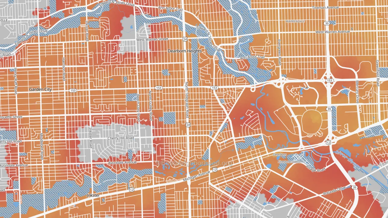 Transit Grade map of 48128, MI