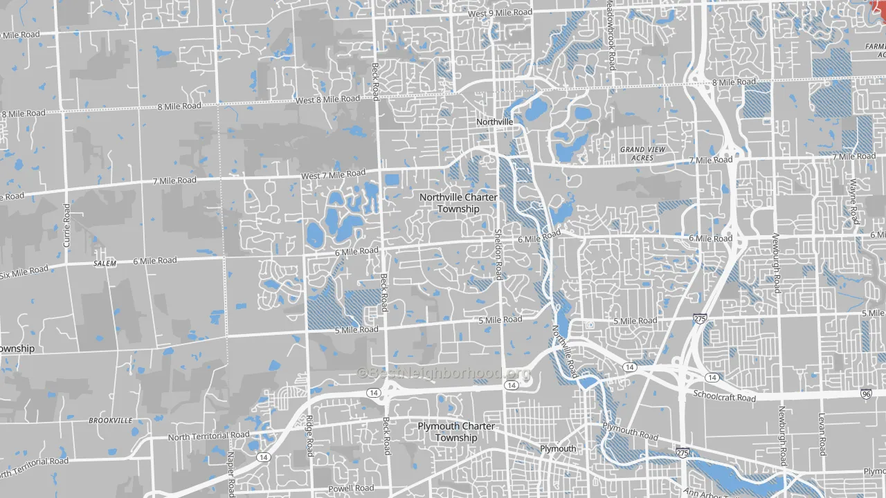 Transit Grade map of 48168, MI