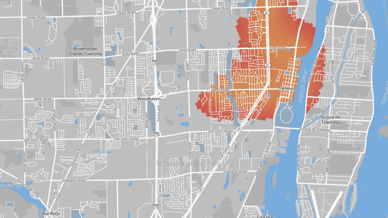 Transit Grade map of 48183, MI