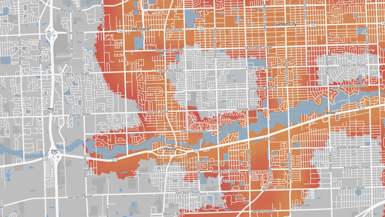 Transit Grade map of 48186, MI