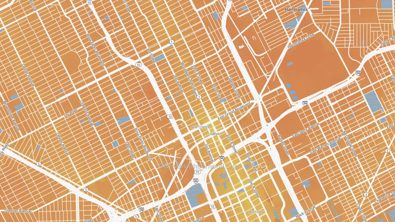 Transit Grade map of 48202, MI
