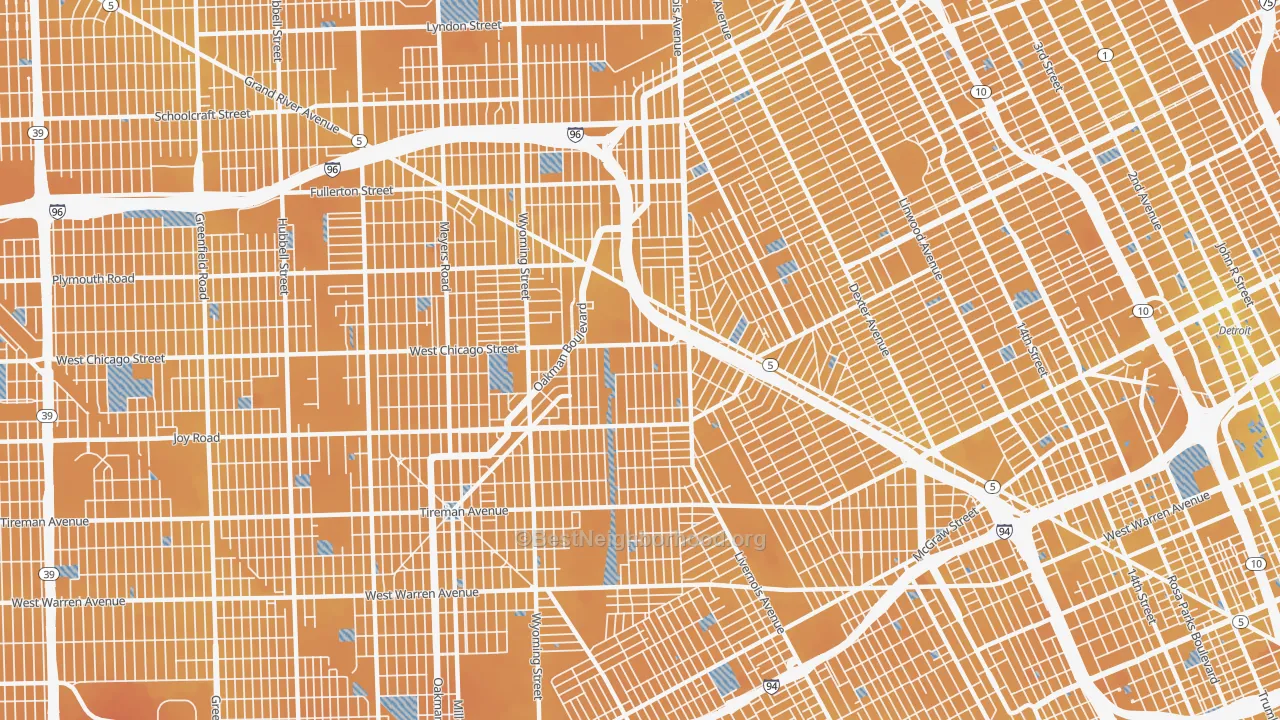 Transit Grade map of 48204, MI